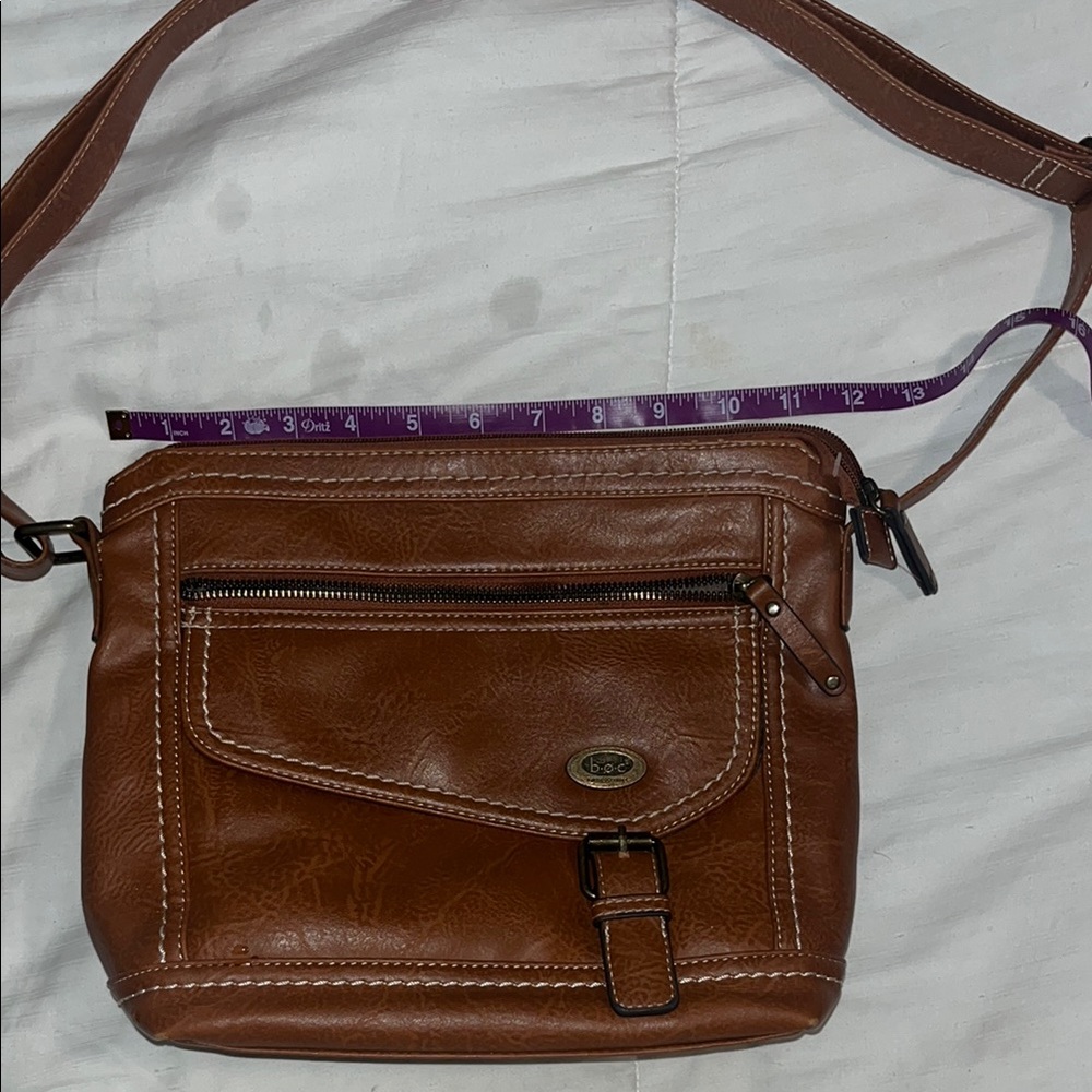 BOC BORN Brown vegan Leather Crossbody Bag EUC - Picture 2 of 11
